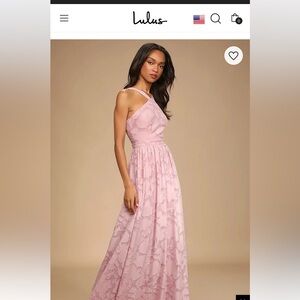 Lulu’s Love and Beyond Mauve Pink Burnout Floral Maxi Dress
